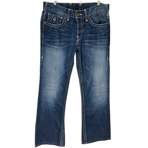 True Religion Corey Big T 34 Flap Pocket Bootcut Jeans Men's Size 38 W 32 L 10 I - Picture 1 of 8